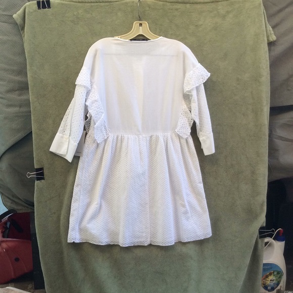 Zara Basic White Dress Size Small NEW Long Sleeves - Picture 6 of 6